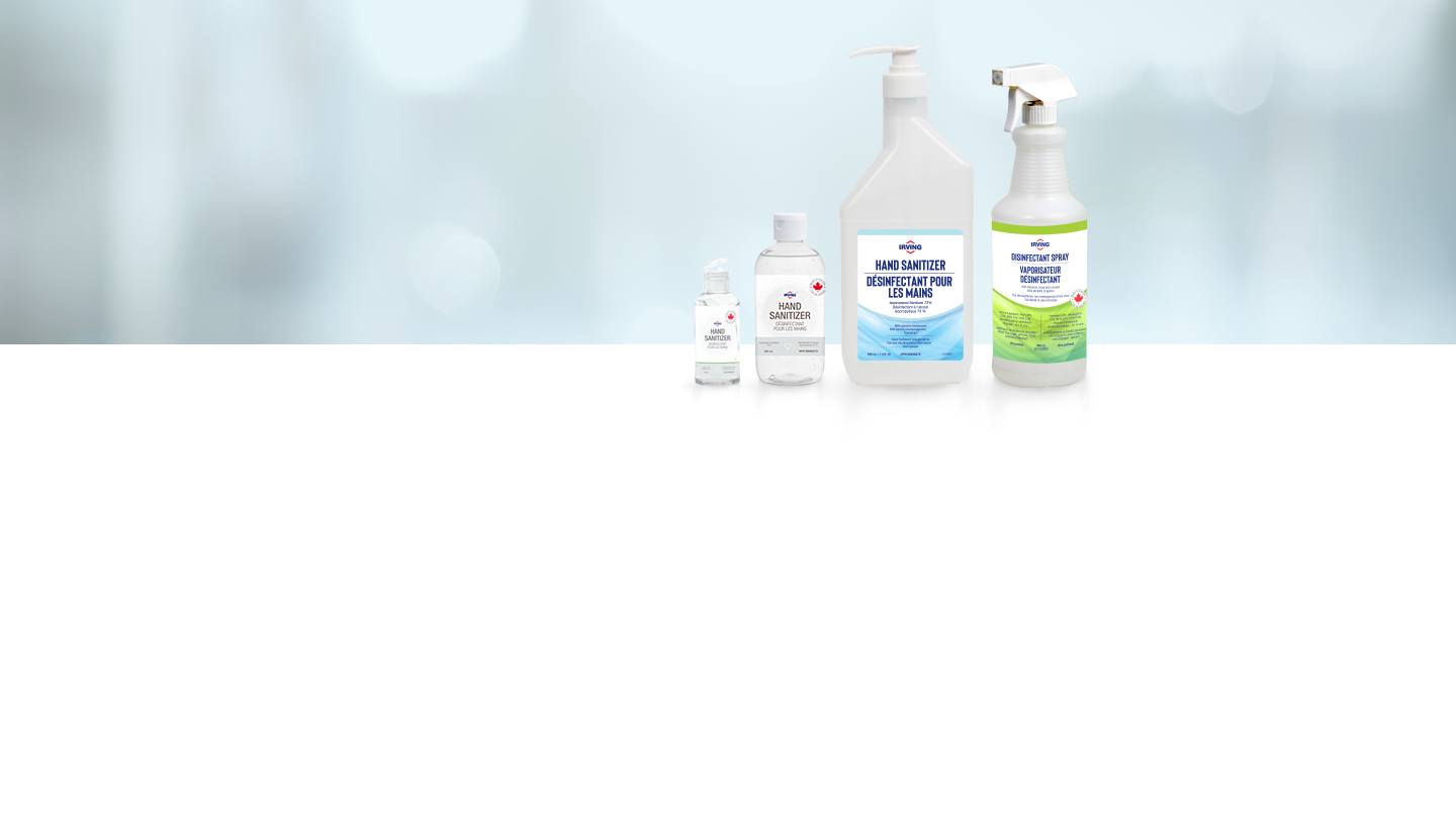 Irving Oil Hand Sanitizer products 